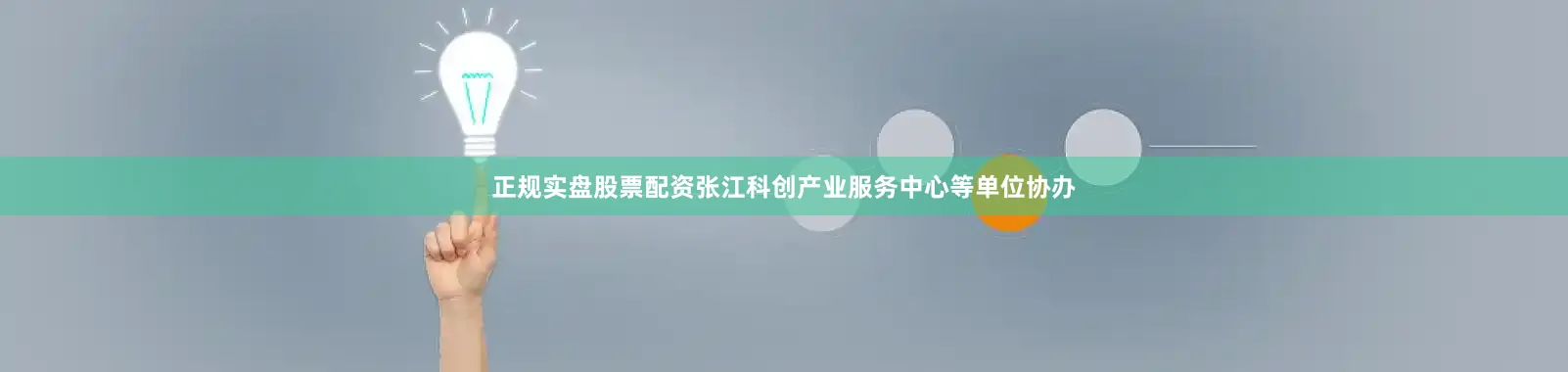 正规实盘股票配资张江科创产业服务中心等单位协办